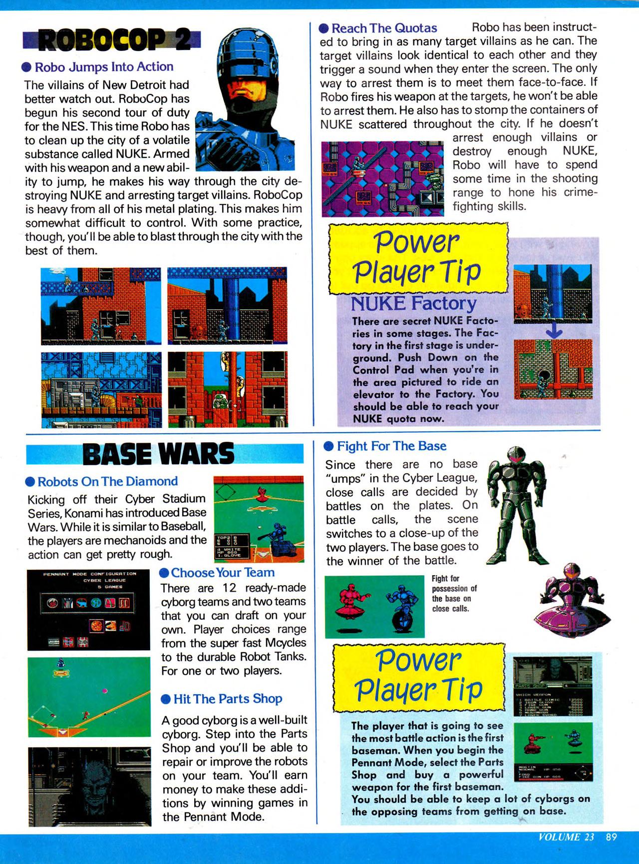 Base Wars Review, Nintendo Power April 1991 page 89