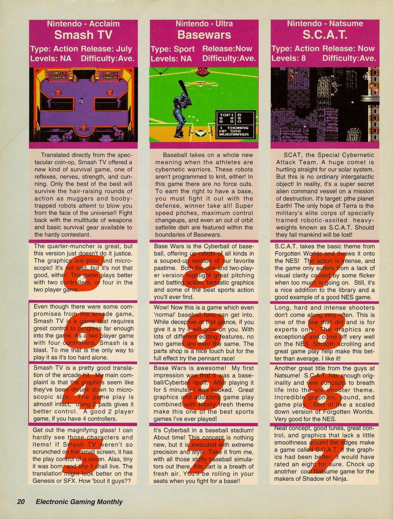 Base Wars Review, Electronic Gaming Monthly July 1991 page 20