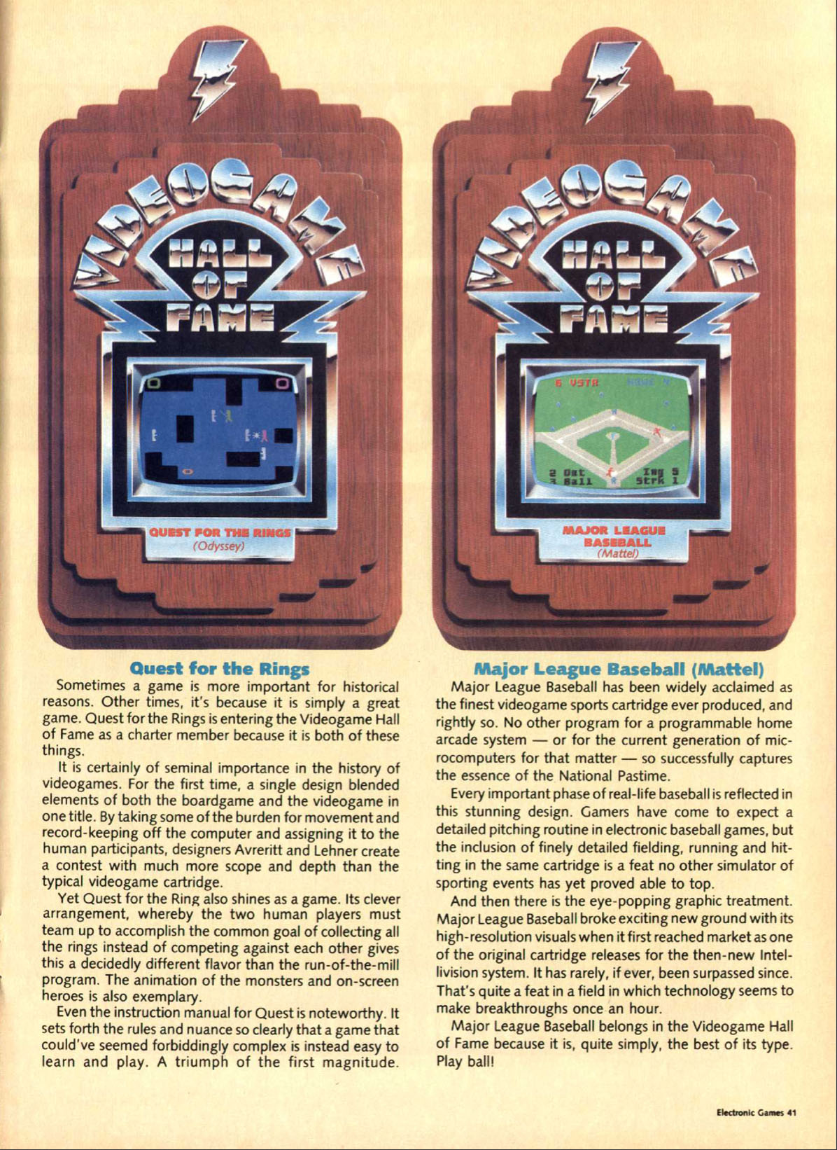 Videogame Hall of Fame, Electronic Games June 1982 page 41