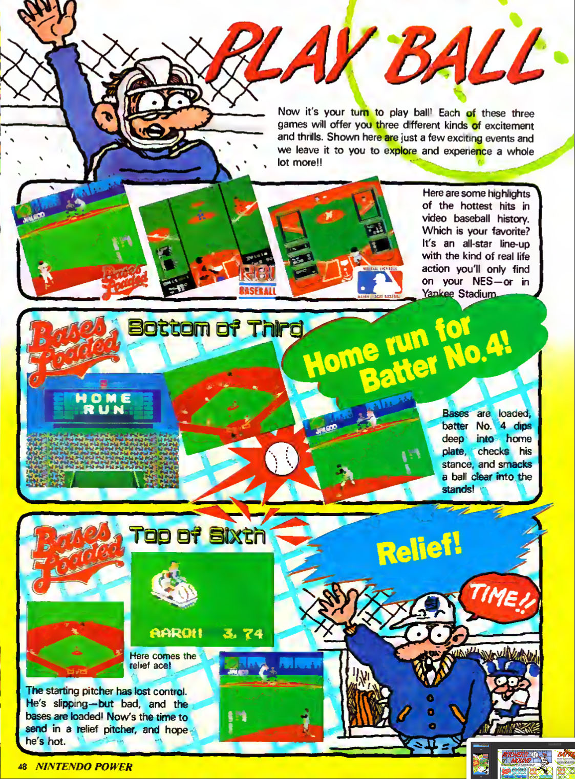 Baseball Round Up, Nintendo Power July-August 1988 page 48