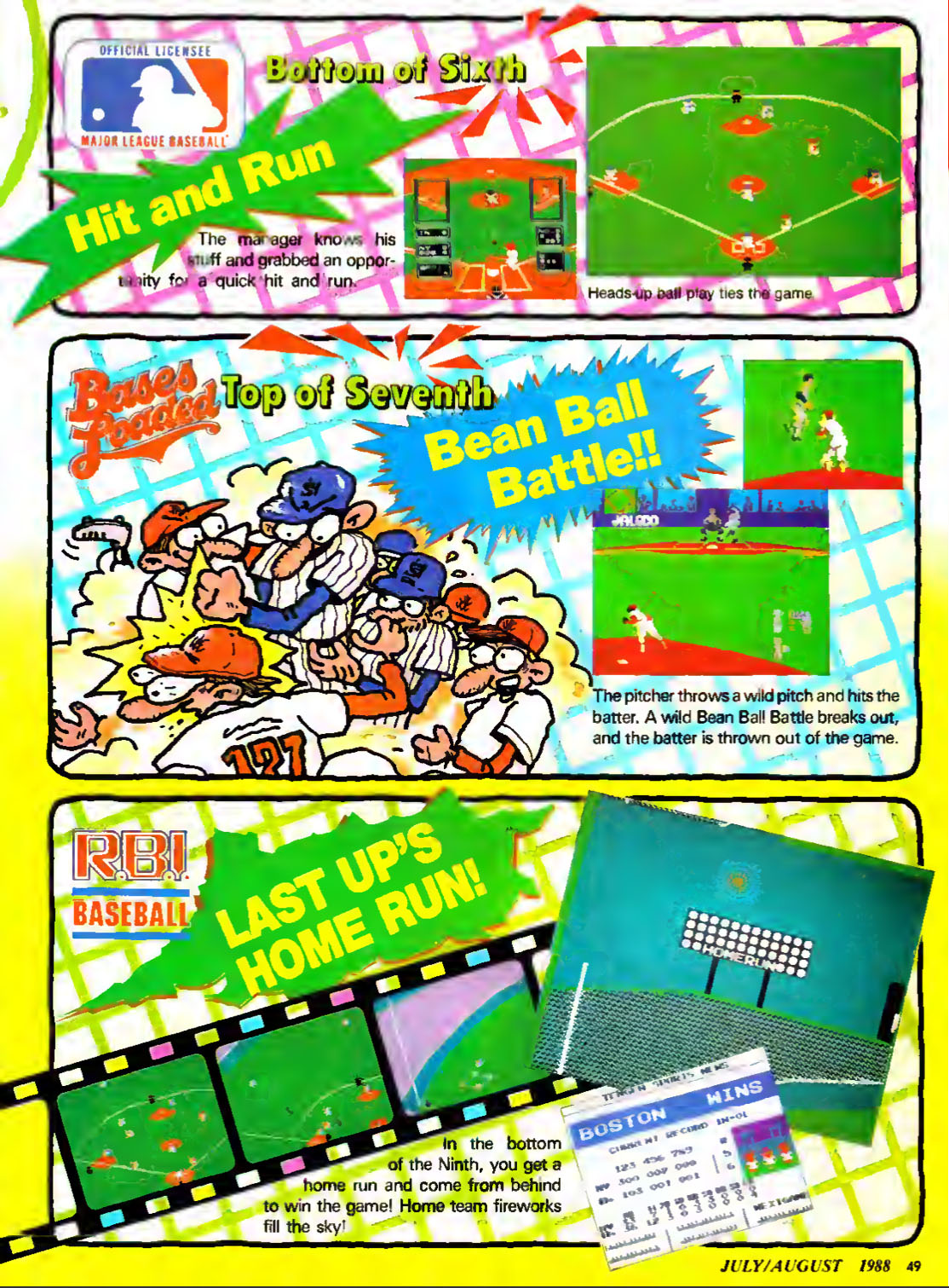 Baseball Round Up, Nintendo Power July-August 1988 page 49