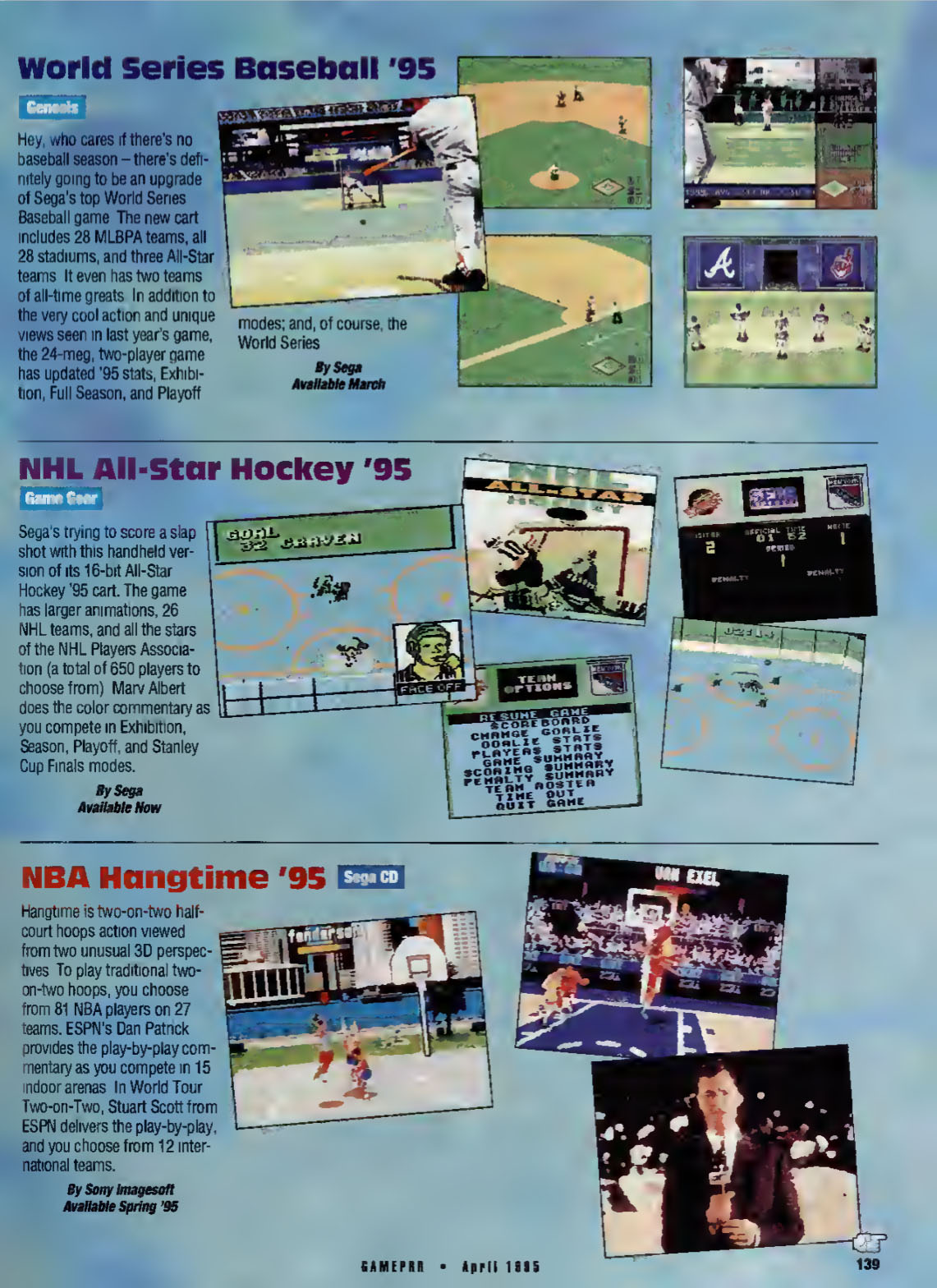 World Series Baseball '95 Preview, GamePro April 1995 page 139