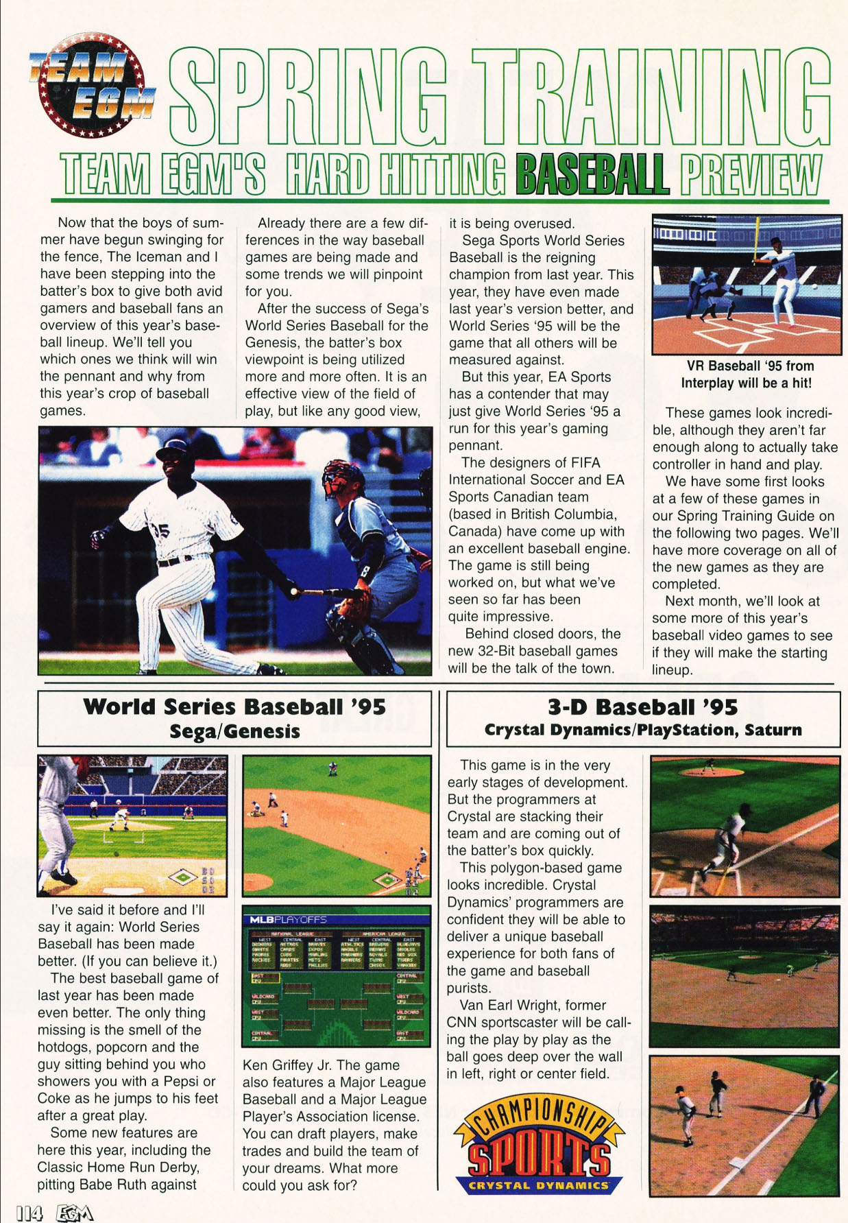 Spring Training, Electronic Gaming Monthly June 1995 page 114