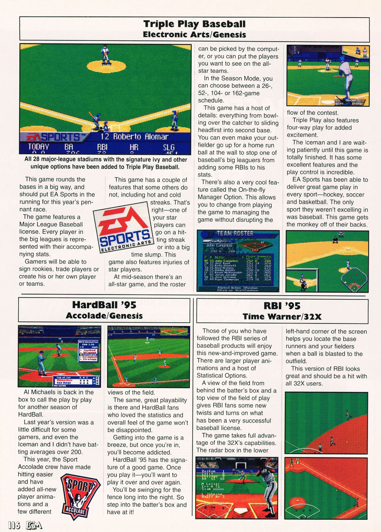 Spring Training, Electronic Gaming Monthly June 1995 page 116