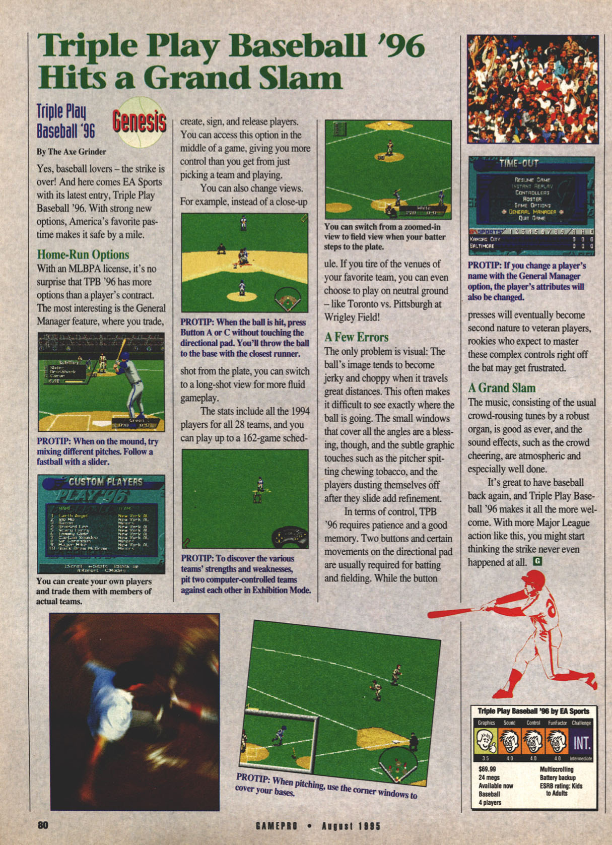 Triple Play Baseball '96 Hits a Grand Slam, GamePro August 1995 page 80
