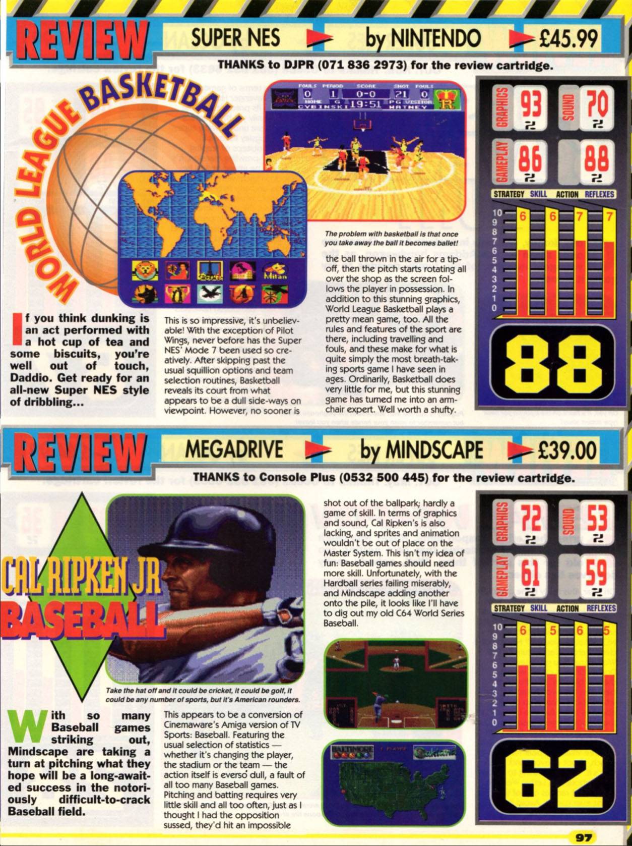 Cal Ripken Jr Baseball Review, Computer and Video Games May 1993 page 97