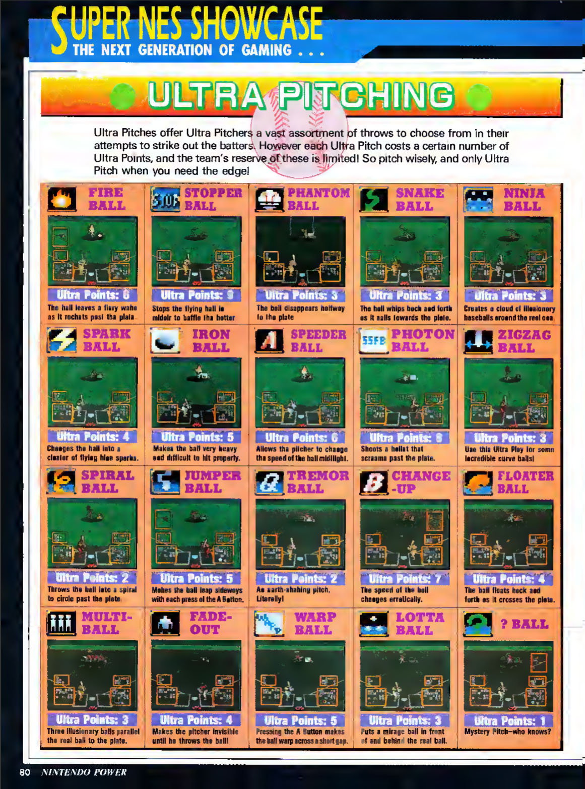 Super Baseball Simulator 1.000, Nintendo Power November 1991 page 80