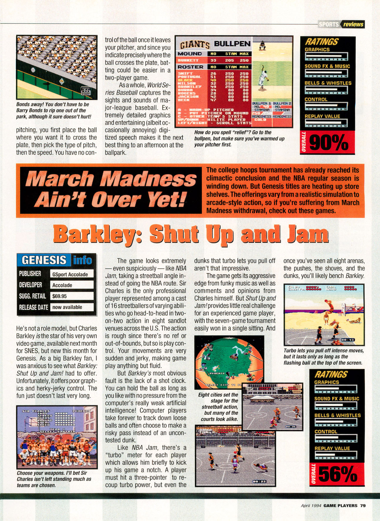 Play Ball!, Game Players April 1994 page 79