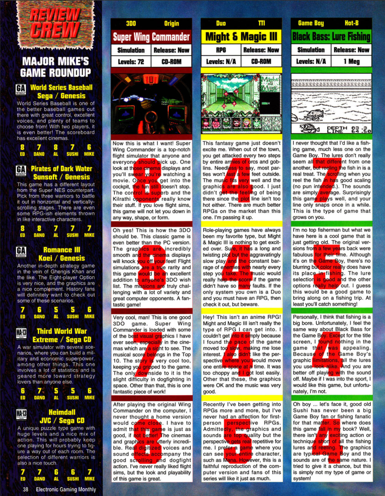 World Series Baseball Review, Electronic Gaming Monthly May 1994 page 38