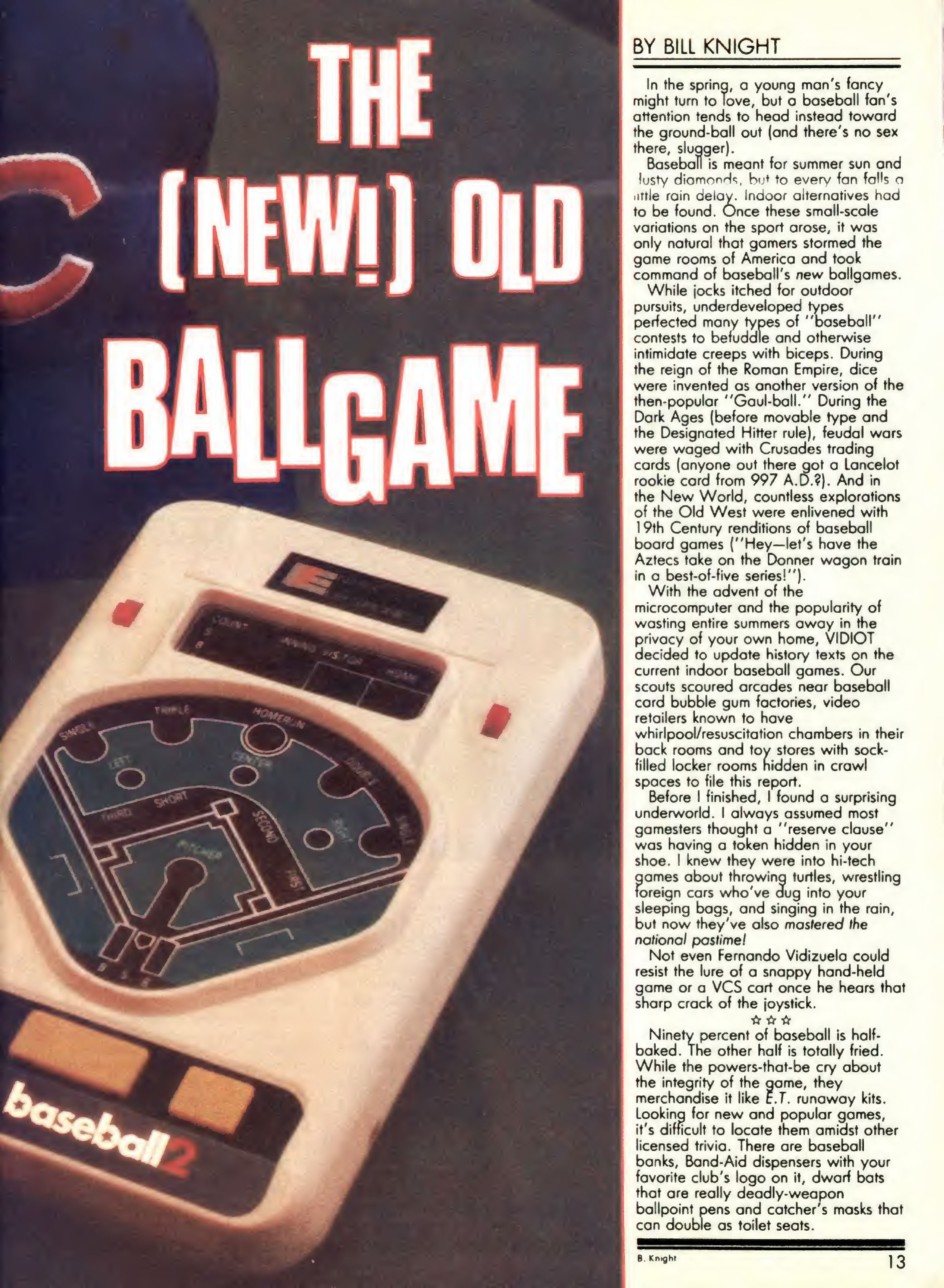 The (New!) Old Ballgame, Vidiot August-September 1983 page 13